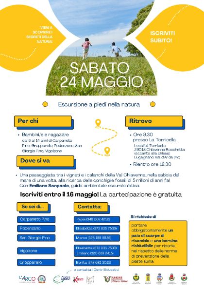 Escursione a piedi in natura, sabato 24 maggio 2025 Escursione a piedi in natura, sabato 24 maggio 2025